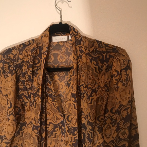 Retro Mustard and black HINGE blouse - Picture 4 of 5